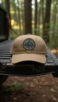 Tan Overland Cap with Embroidered Badge